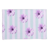 blue and purple striped daisy pattern kussensloop (Voorkant-Rechts)