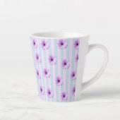 blue and purple striped daisy pattern latte mok (Rechts)