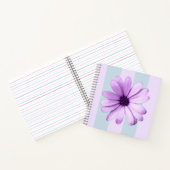 blue and purple striped daisy pattern notitieboek (Binnen)