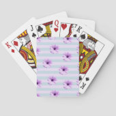 blue and purple striped daisy pattern pokerkaarten (Achterkant)