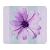 blue and purple striped daisy pattern snijplank (Voorkant)