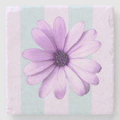 blue and purple striped daisy pattern stenen onderzetter (Voorkant)