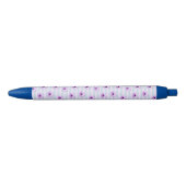 blue and purple striped daisy pattern zwarte inkt pen (Voorkant)