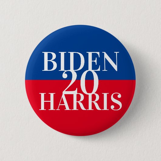 Blue and Red Biden Harris Campaign Button (Voorkant)