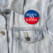 Blue and Red Biden Harris Campaign Button (In situ)