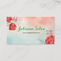 Blue and Red Floral Company Visitekaartje