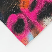 Blue and red floral textile fleece deken (Hoek)