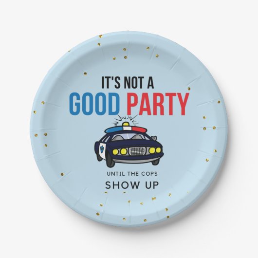 Blue and Red Funny Cops Show up Paper Bord (Voorkant)