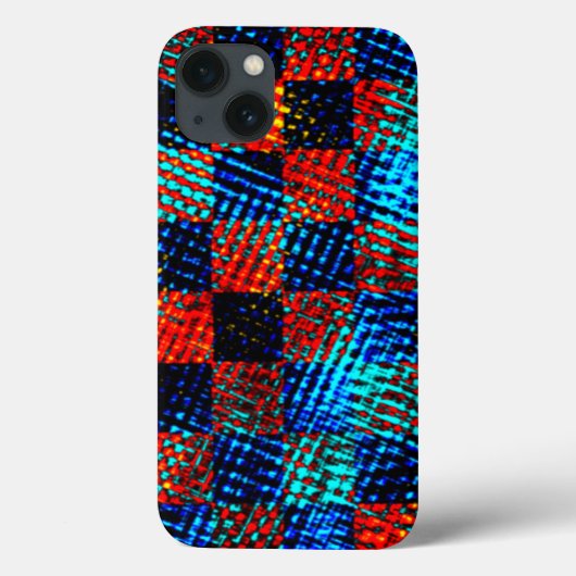 Blue and red plaid, dirty or stained fake Case-Mate iPhone case (Achterkant)