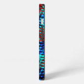 Blue and red plaid, dirty or stained fake iPhone hoesje (Linkerkant)