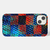 Blue and red plaid, dirty or stained fake iPhone hoesje (Achterkant horizontaal)