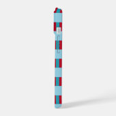 blue and red square pattern iPhone 15 hoesje (Linkerkant)