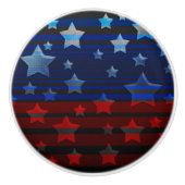 Blue and Red Stars and Stripes USA Patriotic Keramische Knop (Voorkant)