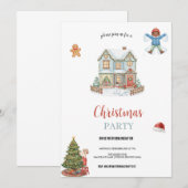 blue and red the christmas in the snow house kaart (Voorkant / Achterkant)