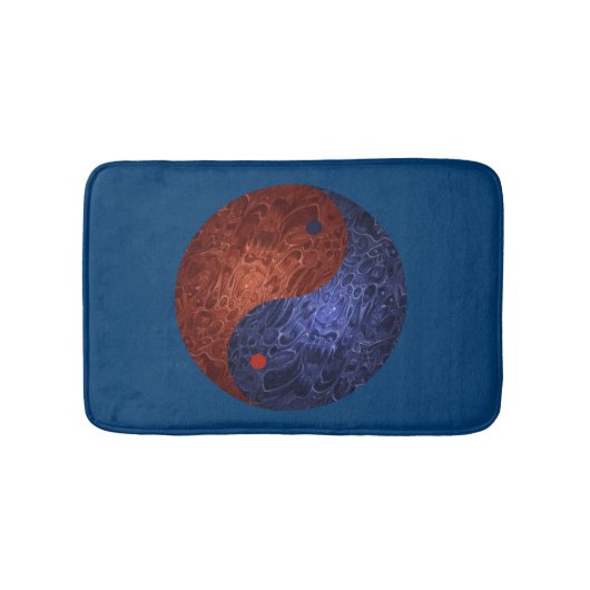 Blue and Red Yin Yang Bath Mat (Voorkant)