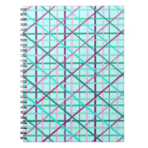 Blue and Roos Checkered Pattern Notitieboek