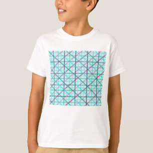 Blue and Roos Checkered Pattern T-shirt