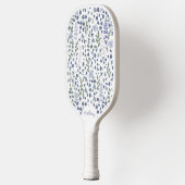 Blue and Sage Green Wildflower Pattern  Pickleball Paddle (Links)