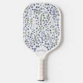 Blue and Sage Green Wildflower Pattern  Pickleball Paddle (Achterkant)