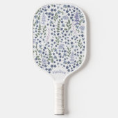 Blue and Sage Green Wildflower Pattern  Pickleball Paddle (Voorkant)