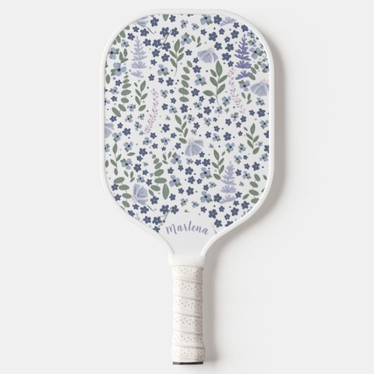 Blue and Sage Green Wildflower Pattern  Pickleball Paddle (Voorkant)