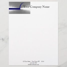 Blue and Silver Brushed Metal Briefhoofd Ontwerp