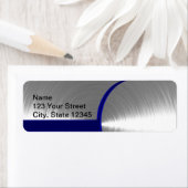 Blue and Silver Brushed Metal Etiket (Insitu)