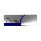 Blue and Silver Brushed Metal Etiket (Voorkant)