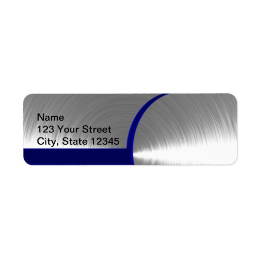 Blue and Silver Brushed Metal Etiket (Voorkant)