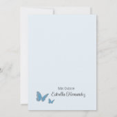 Blue and Silver Butterfly Quinceanera Invitation Kaart (Achterkant)