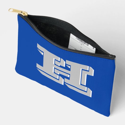 Blue and Silver College Block Font Initial Etui (Open)