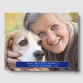 Blue and Silver Cross Celebration of Life Photo Gastenboek (Achterkant)