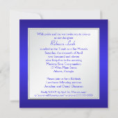 Blue and Silver Floral Bat Mitzvah Invitation Kaart (Achterkant)