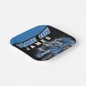 Blue and Silver Football Themed Party Plate Papieren Bordje (Gebogen)