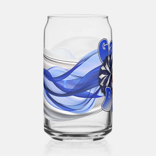 Blue and Silver Game day Blikvorm Glas (Voorkant)