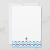 Blue and Silver Glitter Boy Baptism Christening Kaart (Achterkant)