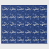 Blue and Silver Hanukkah met Swirls Star van David Cadeaupapier (Vlak)