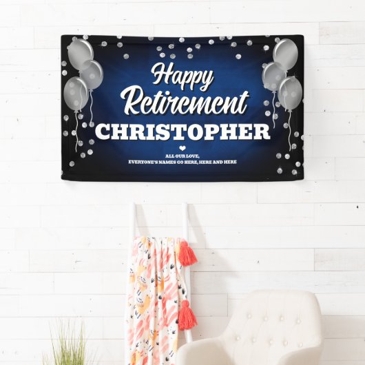Blue and Silver Happy Retirement  Spandoek (Insitu)