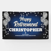 Blue and Silver Happy Retirement  Spandoek (Horizontaal)