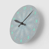 Blue and Silver Kaleidoscope Star Pattern Clock Ronde Klok (Hoek)