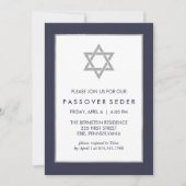 Blue and Silver Passover Seder met ster van David Kaart (Voorkant)