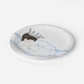 Blue and Silver Prince Baby shower Papieren Bordje (Gekanteld)