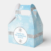 Blue and Silver Snowflake Favor Box Bedankdoosjes (Achterkant)