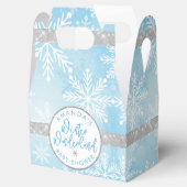 Blue and Silver Snowflake Favor Box Bedankdoosjes (Geopend)