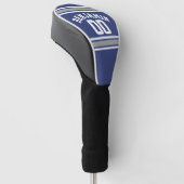 Blue and Silver Sports Jersey Custom Name Number Golfheadcover (Schuin)