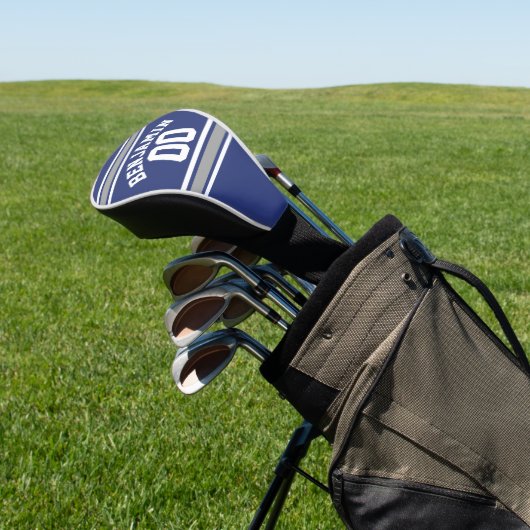Blue and Silver Sports Jersey Custom Name Number Golfheadcover (Insitu)