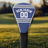 Blue and Silver Sports Jersey Custom Name Number Golfheadcover