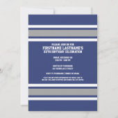 Blue and Silver Sports Jersey Custom Name Number Kaart (Voorkant)