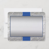 Blue and Silver Swirl Wedding Bedankt (Achterkant)