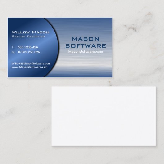 Blue and Steel Folded Technology Visitekaartje (Voorkant / Achterkant)